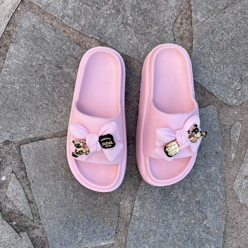 Pink platform slippers