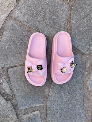 Pink platform slippers