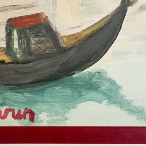 Dora Bouki oil painting in excellent condition, signed
