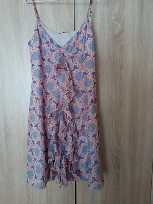 Summer silk dress σαν καινούργιο, μπλε και ροζ, μέγεθος M