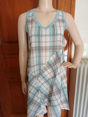 Summer sleeveless dress plaid in pastel colors like new