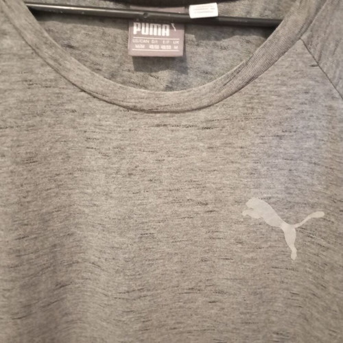 Puma men's short-sleeve gray cotton t-shirt like new, size M