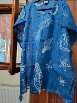 Blue pareo caftan like new, one size