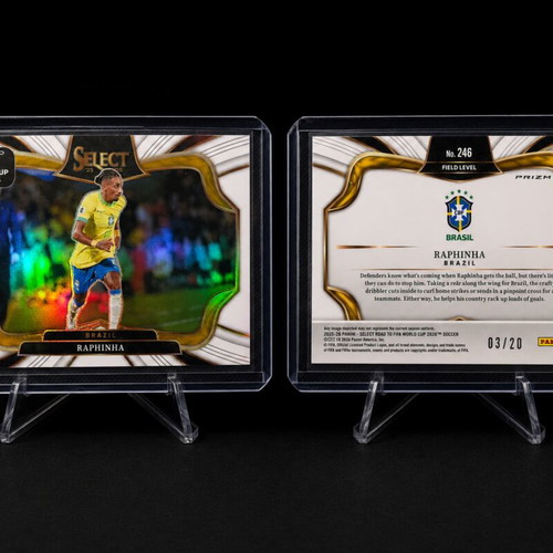 2025-26 Panini Select FIFA Raphinha Field Level White Prizm Numbered 03/20 Brazil