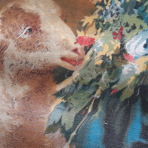 Italian poster used, canvas 1950s-60s harvest theme Sicily