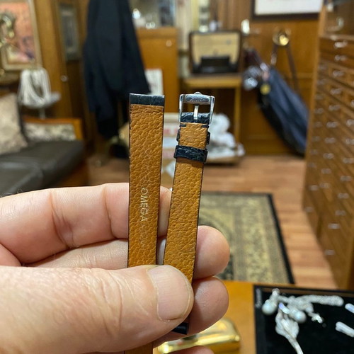 Omega leather watch straps 12mm vintage authentic new