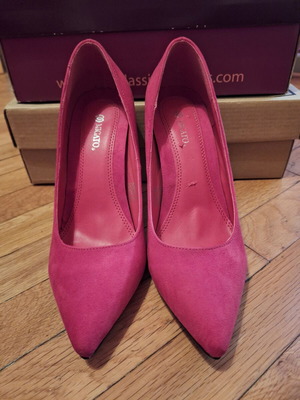 Migato suede high heels size 36 like new, red, 10 cm heel