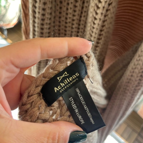 Achilleas thick beige camel scarf new