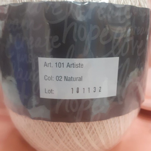 Artiste Crochet Yarn Large Ecru Mercerized Egyptian Cotton 2500m like new