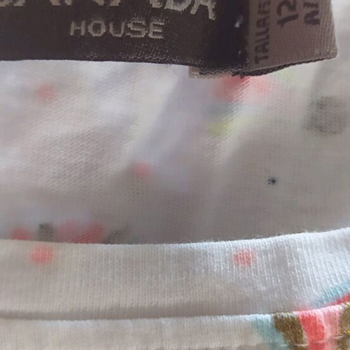Canada House dress 12 years new, white with colorful design