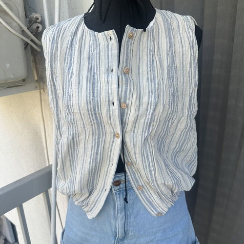 Zara striped shirt, white and blue