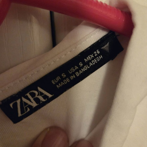 Zara blouse white with collar, small, like new