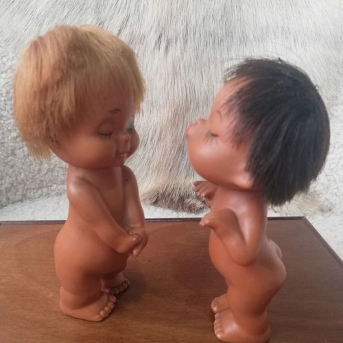 Vintage Moody Cuties dolls used, rare pair from Sekiguchi