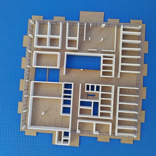 Architectural model 1:200 scale new, cardboard and white pulp