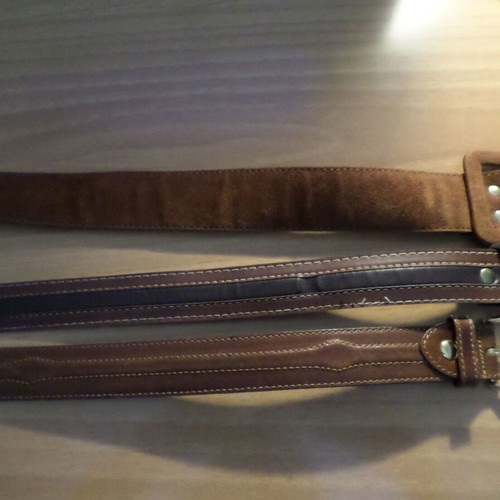 Women's leather belts set like new, brown, pack of 3