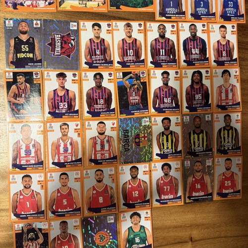Euroleague 2024-25 Panini basketball stickers, 38 pieces