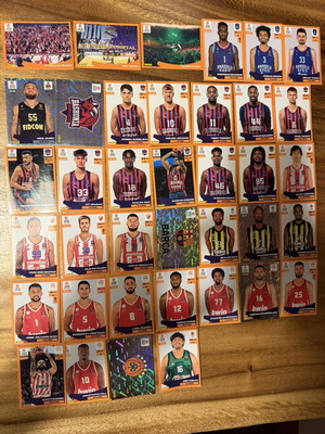 Euroleague 2024-25 Panini basketball stickers, 38 pieces