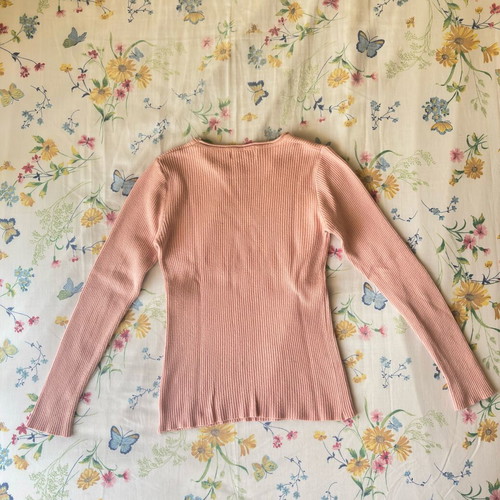 Pink ribbed knitted blouse like new, size S