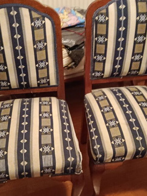 Καρέκλες vintage 2 τεμ. σαν καινούργιες με καινούργιο ύφασμα