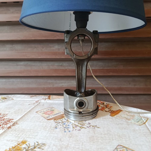 Handmade table lamp steel and aluminum custom order