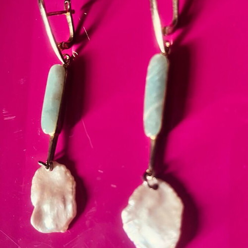 Jools silver earrings with pearl K Zant like new, 7cm length
