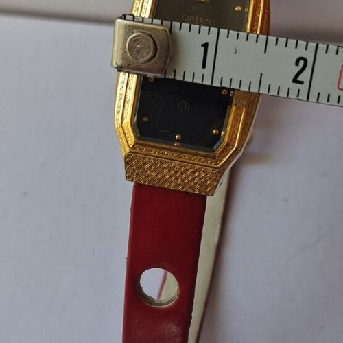 Orient women's watch used, black dial, gold case