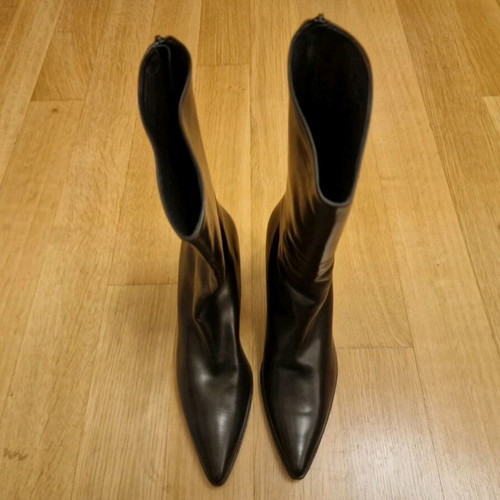 Helmut Lang leather black ankle boot like new