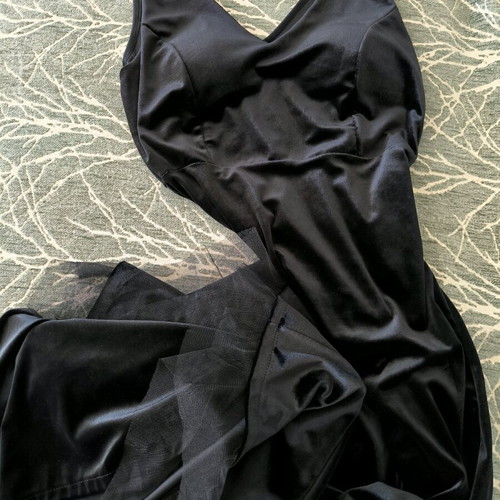 Long velvet dress new, black, size M