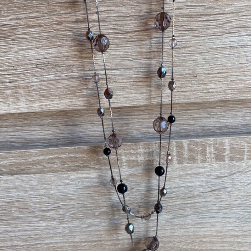 Necklace with beads in black and dark gray shades like new