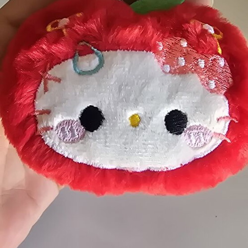 Hello Kitty Apple Plush Keychain new