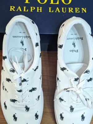 Polo Ralph Lauren Thorton SK VLC Fashion Sneakers μέγεθος 43 λευκά και μαύρα καινούργια