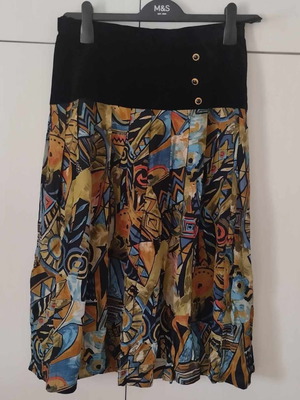 Vintage skirt used with velvet and pleated fabric size 46