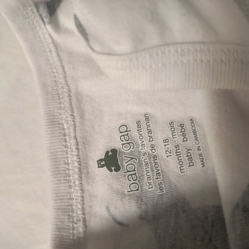 Set of 2 used short-sleeve bodysuits up to 18m Gap white and blue