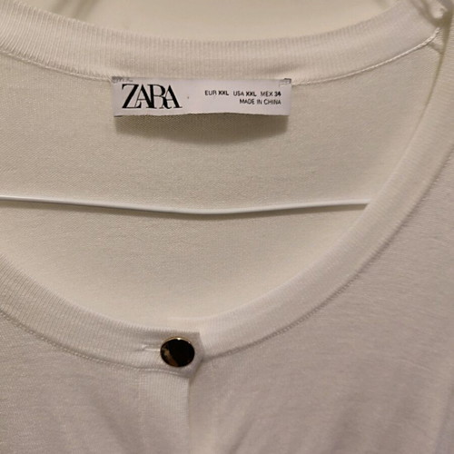Zara white cardigan like new with gold buttons XXL slim fit