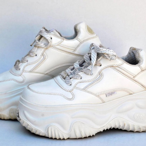 Buffalo Chunky Platform Sneakers white used, Y2K style, size 37