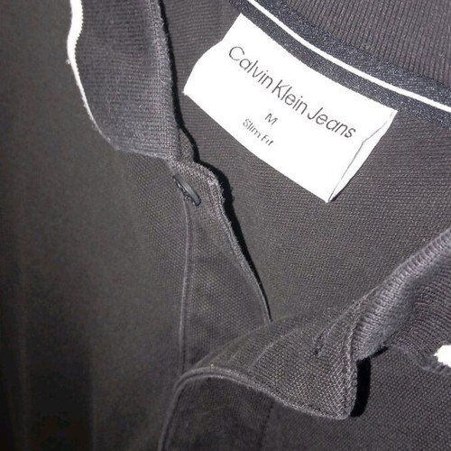Calvin Klein Jeans men's polo t shirt black size medium new