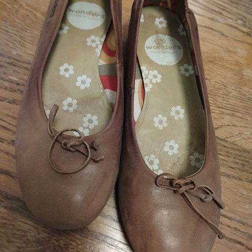 Wonders leather ballerinas used, brown, size 37