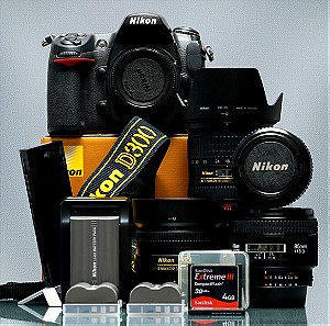 Φωτογραφική μηχανή Nikon D300 με 4 φακούς και πολλά εξαρτήματα
