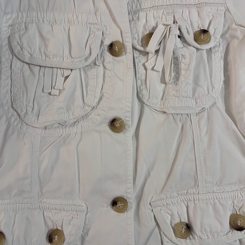 Cerruti 1881 jacket with lace details and large buttons, white, size S