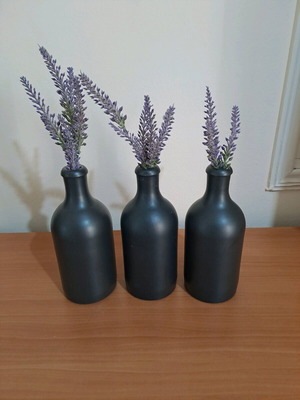Vase used ceramic black set of 3, height approx. 20cm