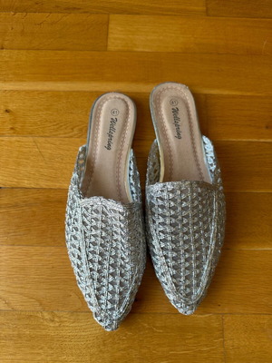 Slippers knitted silver size 41 like new