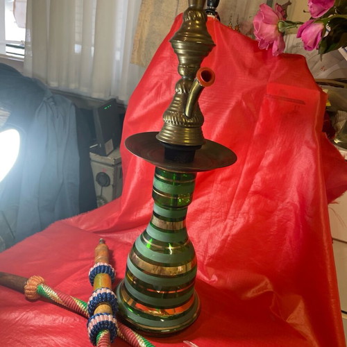 Hookah from Constantinople 1960 like new, brass with glass base