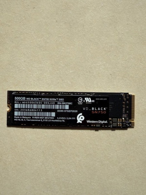 Western Digital Black SSD 500GB SN750 like new