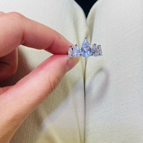 Silver 925 ring handmade with zircon stones, new