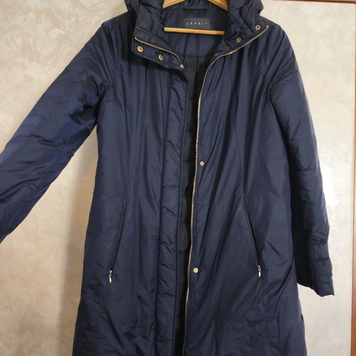 Esprit long puffer jacket size M like new, navy