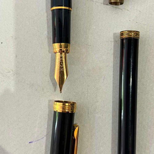 Inoxcrom vintage pen and ballpoint set used, no case, 14cm & 13cm