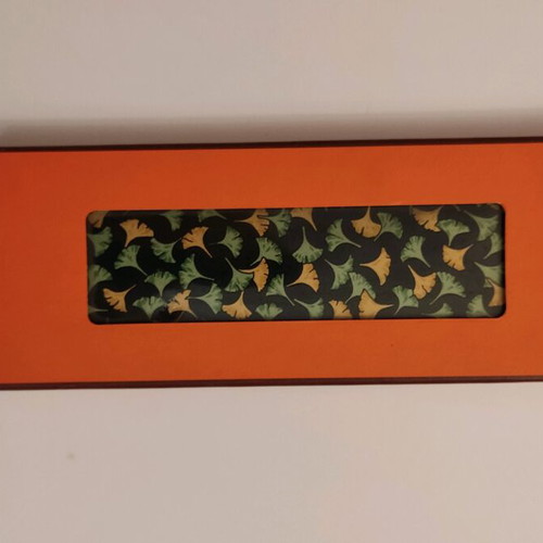 Hermes silk tie like new, blue vintage with box