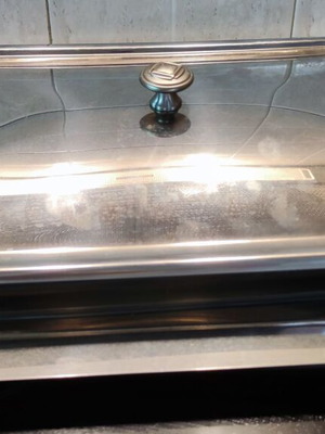 Serving set, silver-plated tray with Pyrex and lid