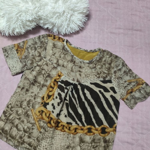 Vintage blouse like new, size S, brown and yellow