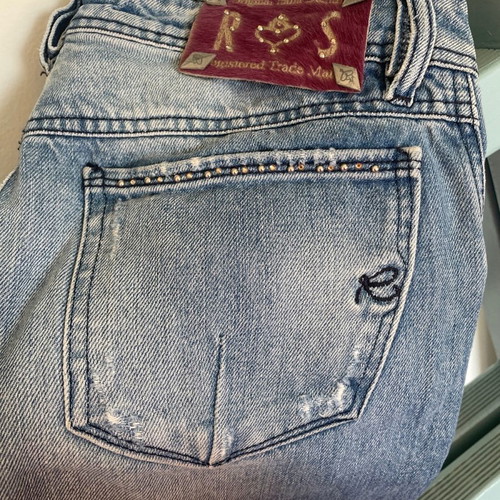 Rossodisera low-rise women's jeans used with rhinestones, size 26